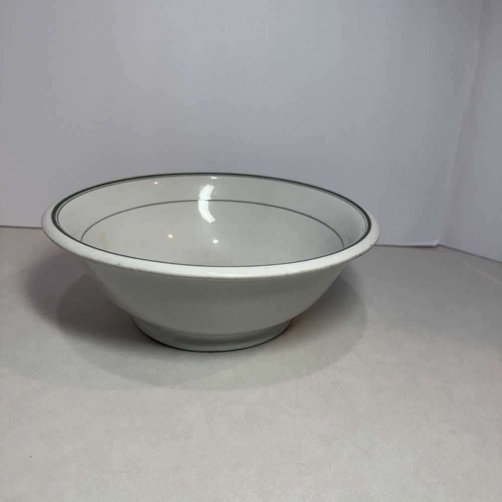 Buffalo China bowl, 1924 backstamp, heavy restaurant ware, white vitrified china